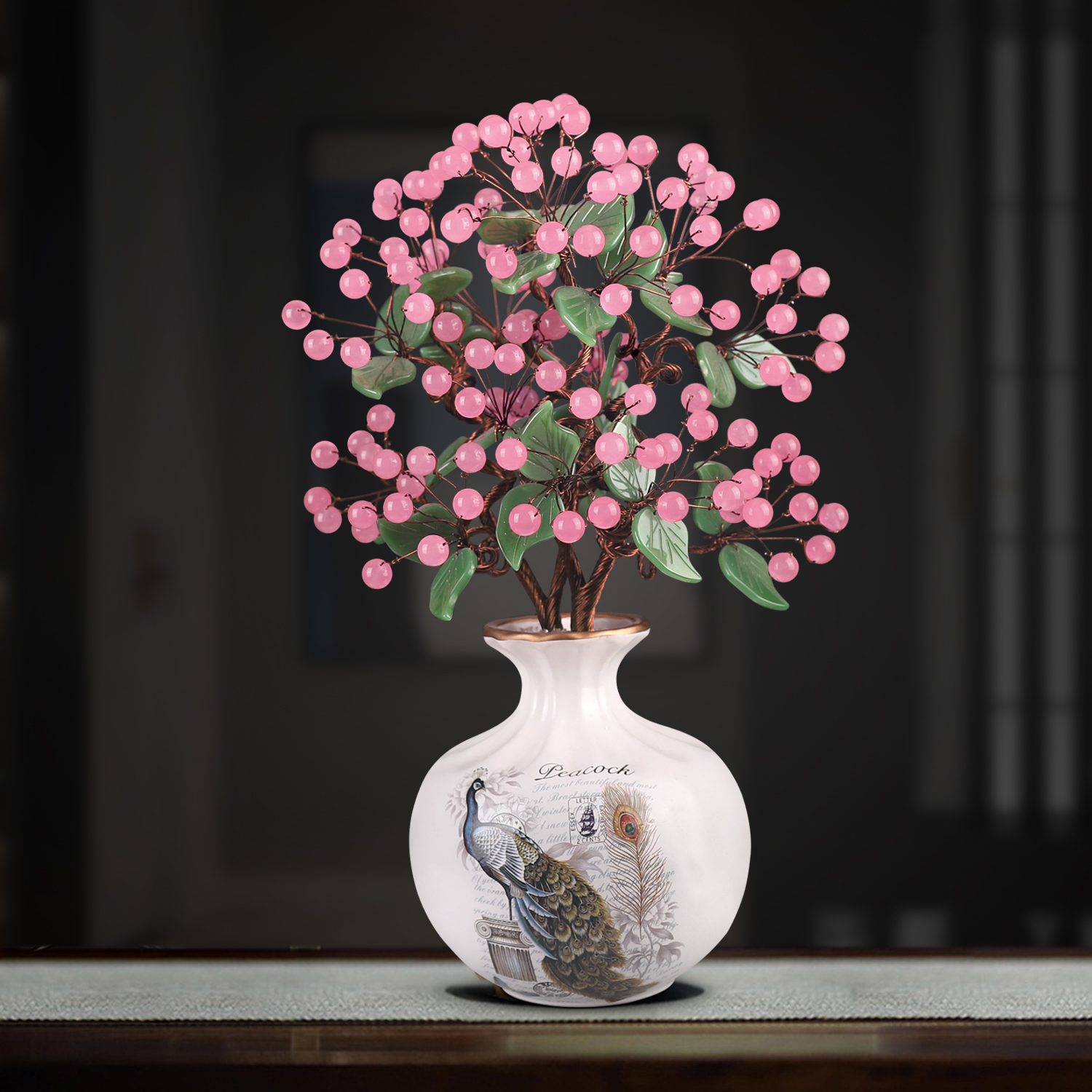 Natural jade ornamentsJade handicraftsCrystal giftsLiving roomHome accessoriesBogu rackEntrance jade carving ornaments