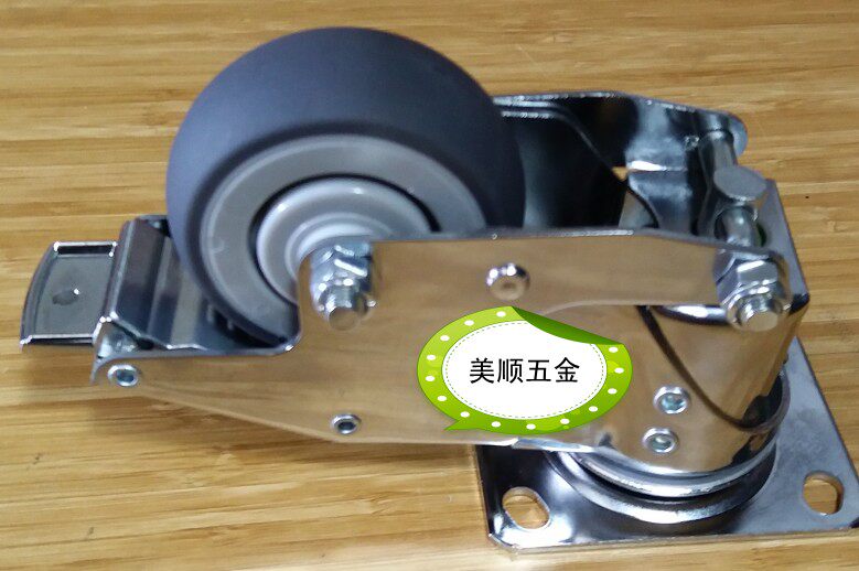 New low-cost 3-inch medium-sized high-quality artificial rubber TPR spring shock-absorbing shock-absorbing caster universal wheel with brake