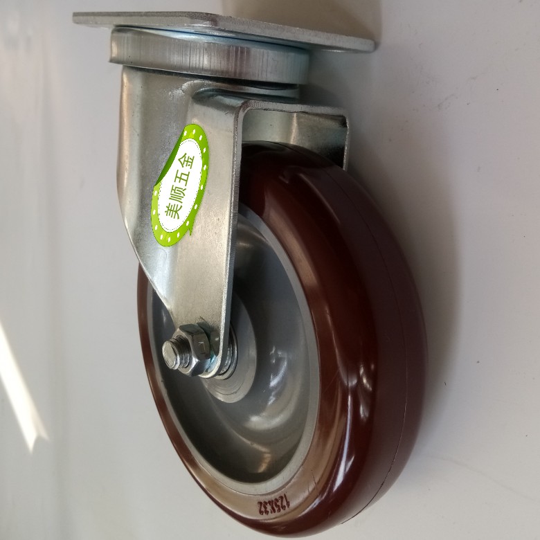 5 inch Keshun model medium-sized flat bottom high-quality mute environmental protection polyurethane movable caster universal wheel