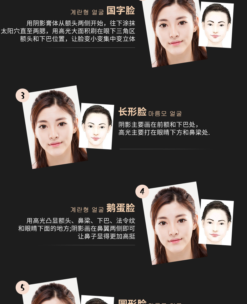 2 trang trí công suất đúp head ánh sáng cao dual-sử dụng stereo người mới bắt đầu mũi bóng mặt không thấm nước V mặt kem che khuyết điểm tằm bút phấn bắt sáng