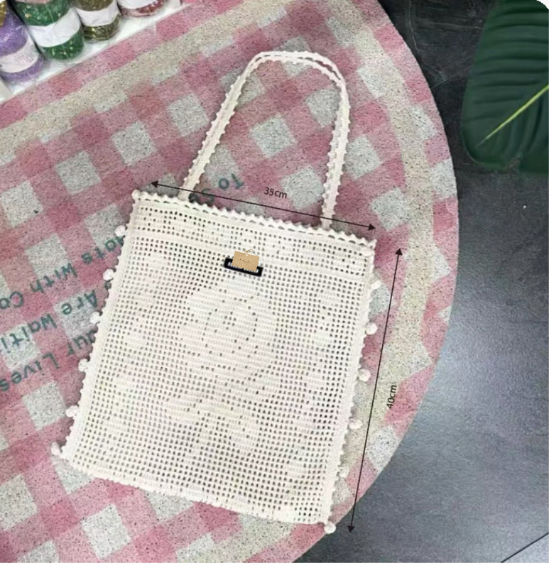 Miu Series Hollow Rose Bag Crochet Bag Handmade Yarn Big Eye Thread Finished Product Miu Series Hollow Rose Bag Crochet Bag Handmade Yarn Big Eye Thread Finished Product