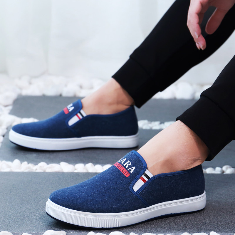 Canvas shoes men's casual slip-on lazy work shoes summer and spring sneakers men's breathable old Beijing cloth shoes