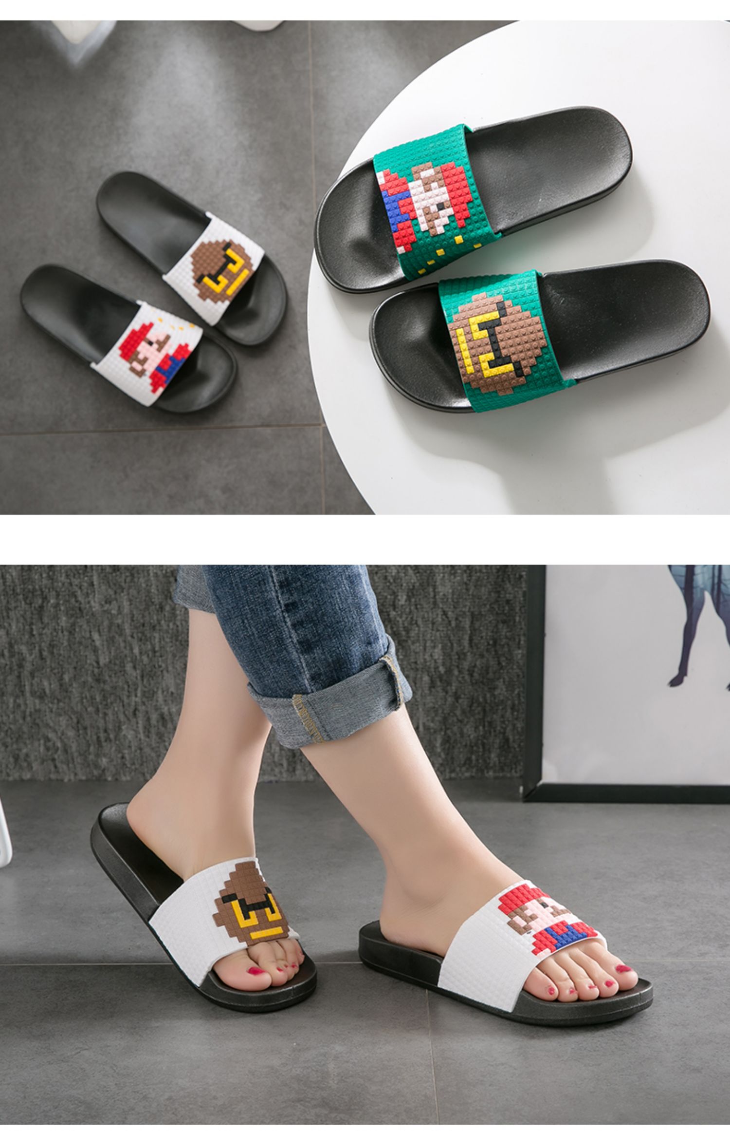 Dép nam mùa hè trong nhà kéo từ nhà tắm chống trượt đơn giản đôi nam tính cách mát mẻ xu hướng nữ dép hermes nam chính hãng