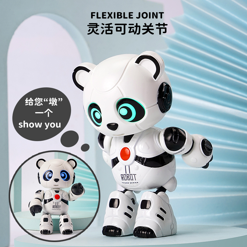 Induction Alloy Machinery Panda Duobao Children Boy Robot Toy Simulation rechargeable recording Puzzle Toy-Taobao