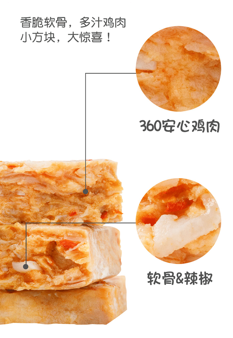 【凤祥食品】代餐即食鸡肉小方饼20袋