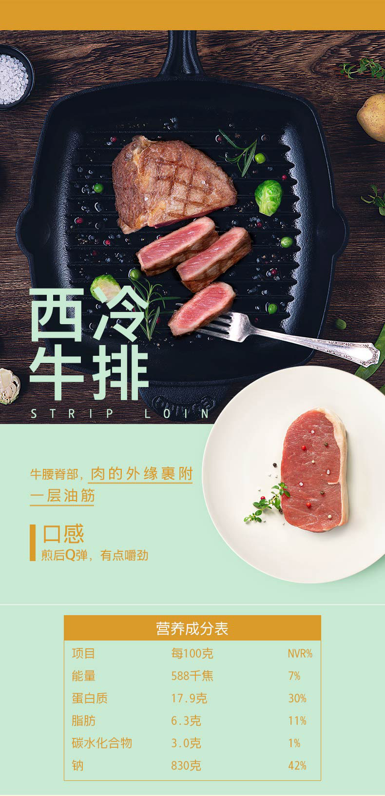 肯德基供应商 凤祥 一番牛 巴西进口整切牛排套餐 1300g 图6