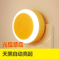 Photosensitive belt plug night light automatic bright night light night night with sleeping bedroom room light atmosphere