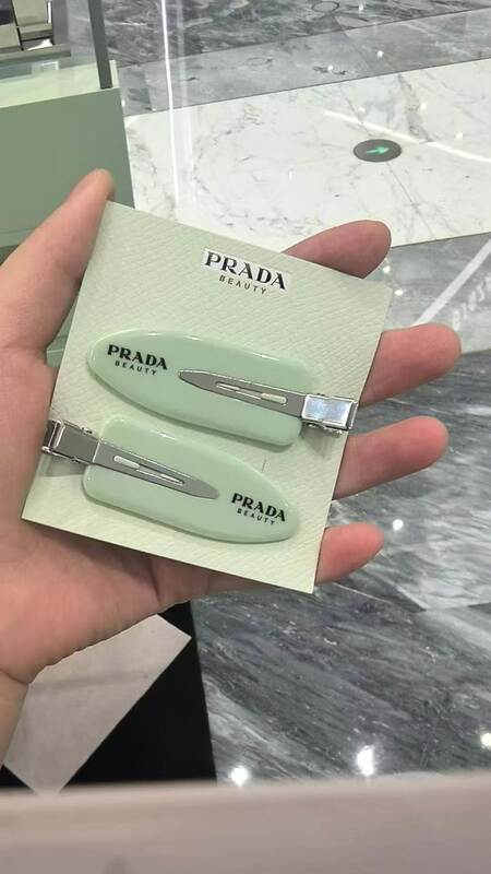 Prada Gift from the Store: a Pair of Mint Green Hair Clips with a Versatile Effect