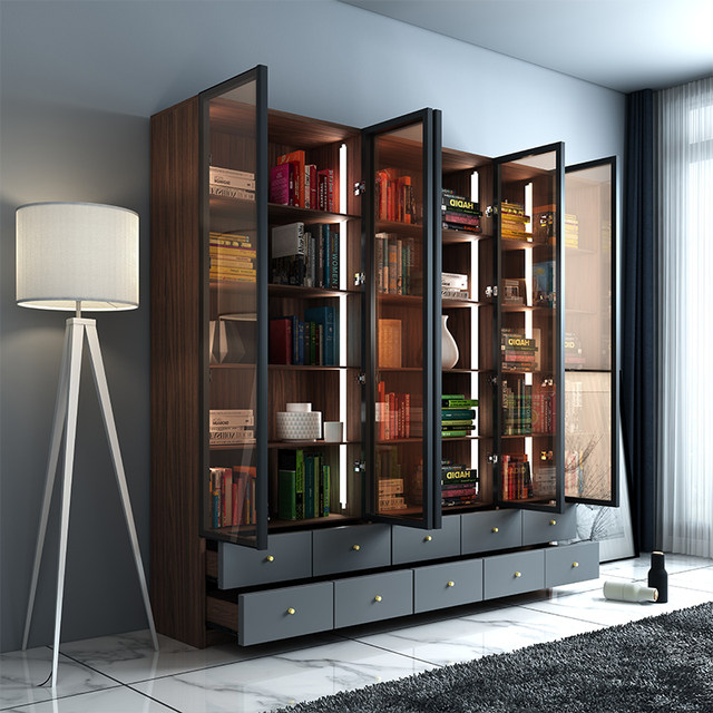Nordic Glass Door Full Wall Bookcase Simple And Modern With Door Shelf Floor Study Room Whole Nordic Glass Door Full Wall Bookcase Simple And Modern With Door Shelf Floor Study Room Whole