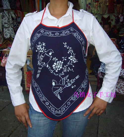 National Wind Summer Blue Printed Cloth Retro Pure Cotton Adults Lady Big Belly's underwear Sleepwear performance Out of service