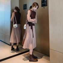 Autumn 2021 New French retro waist slim dress female autumn skirt fairy Super fairy temperament