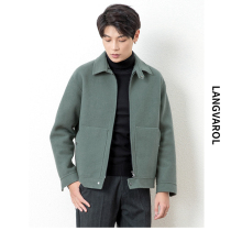 Autumn and winter new double-sided short zero cashmere jacket jacket trend loose men wool coat men