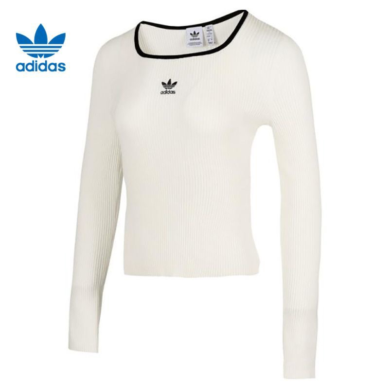 Adidas Trefoil Women's Versatile Tight-Fitting Long-Sleeve Pullover Jm8055