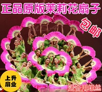 Гала-вечер весеннего фестиваля, оригинальный веер с жасмином для детей и взрослых, танцевальный веер, двухсторонний, двухцветный, градиентный, танцевальный веер, веер Yangko