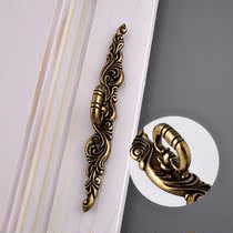 American handle Antique drawer cabinet handle Chinese wardrobe door handle European green bronze kitchen cabinet small handle