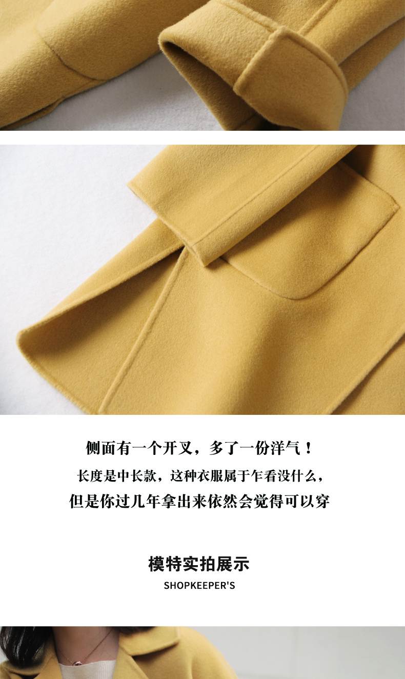 Mùa thu và mùa đông áo khoác cashmere mới của phụ nữ dài lông cừu lông cừu phiên bản Hàn Quốc của áo khoác len lỏng áo khoác jean nữ
