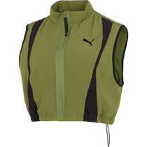 PUMA official womens wear 2024 new stand-up collar single vest casual sportswear loose vest 626032
