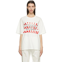 Maison Margiela Spring Summer 21 Red Striped Patch Digital Print Crew Neck Short Sleeve T-Shirt