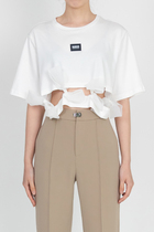 MAMOUR embroidered mesh puff sleeve bottoming top 21SS designer brand summer new short-sleeved T-shirt