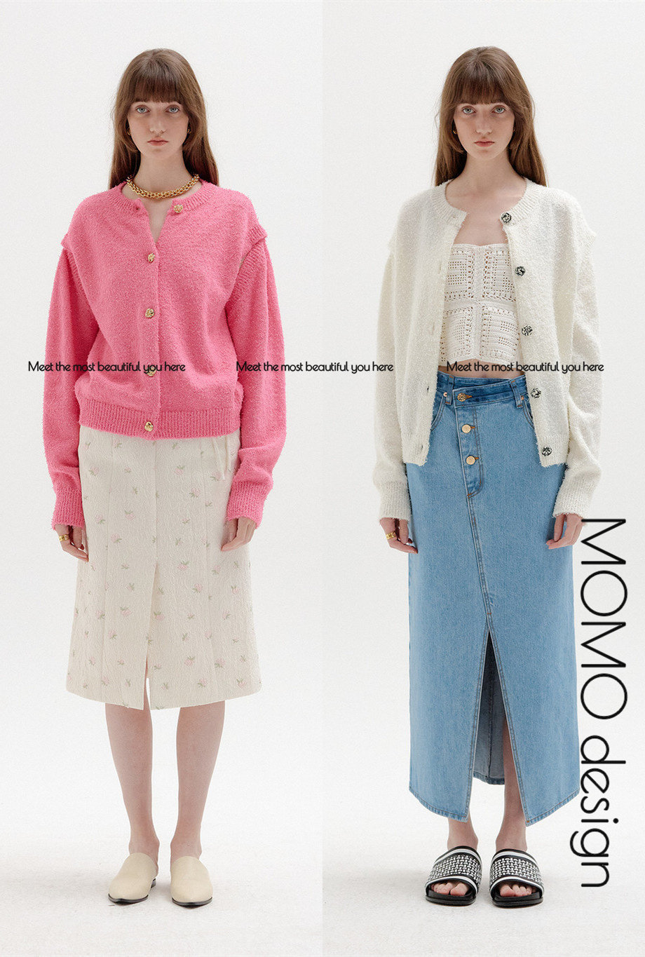 Small number of spot EENK detachable sleeves two wear single row buckle knit split sleeves cardiovert sweater jacket