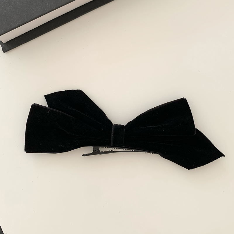 images 2:Butterfly Blast Flat 2023 New three-dimensional velvet Princess Wind Top Clamp Korean Girl Feeling Two Side Package