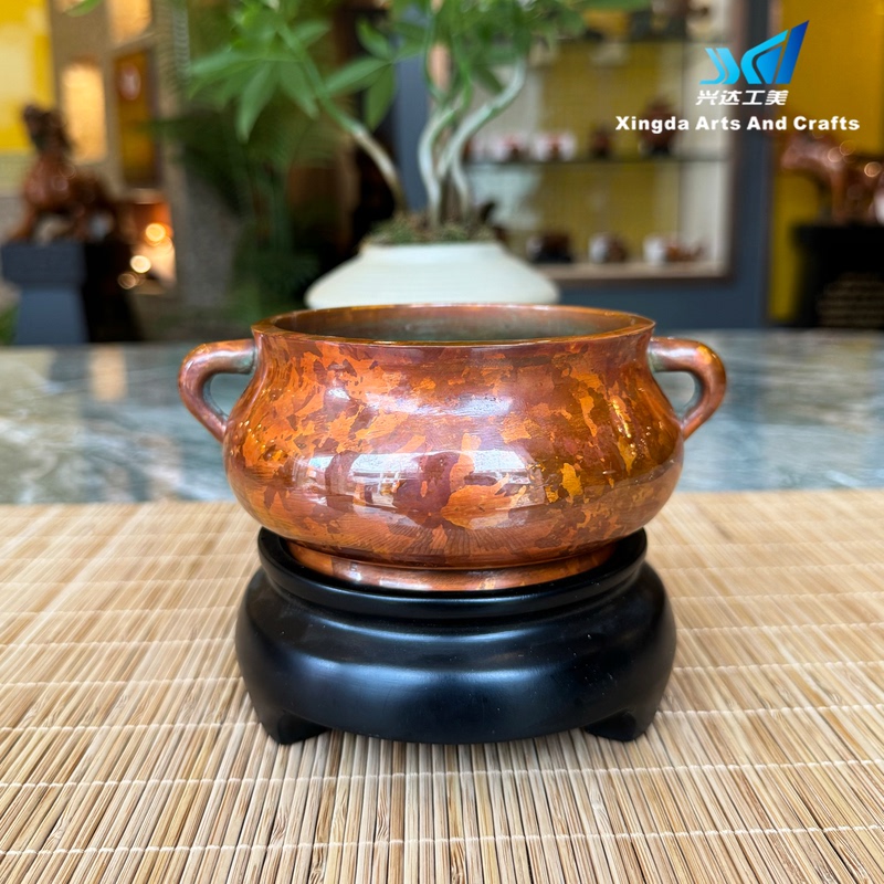 Yunnan Bronze Incense Burner Called "Ping an Luo," Handcrafted by Master Tu Jin Yong, Suitable for Outdoor and Indoor Use