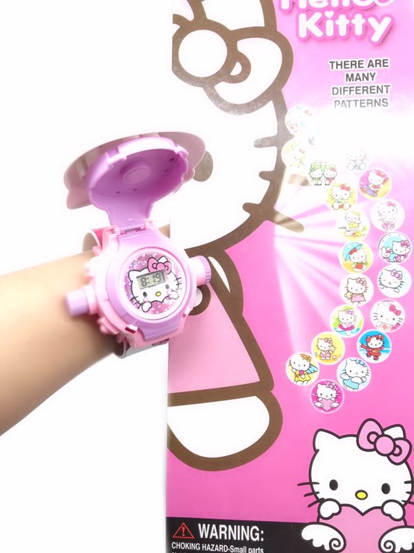 Net Red Child Projection Toy Watches Cartoon 24 Plot 3D Stereoluminescence Creative Flip Projection Watches