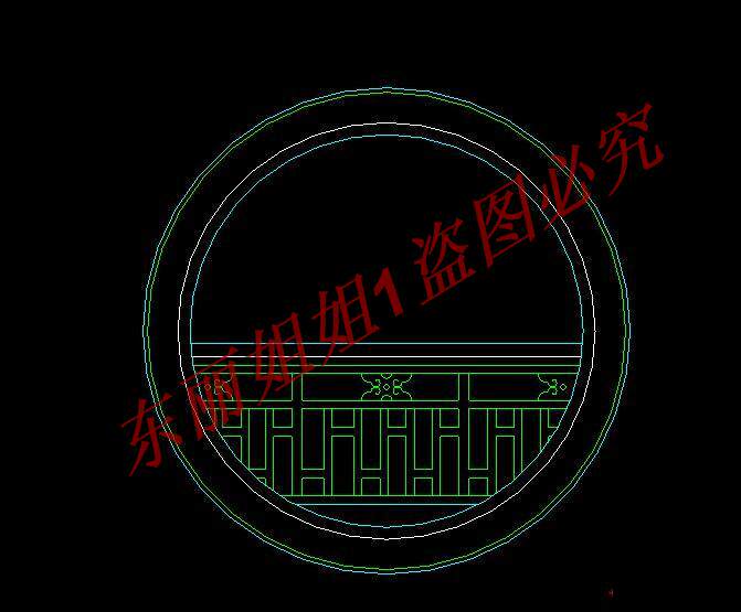 A classical Chinese round window leakage cad drawings architectural dwg drawings