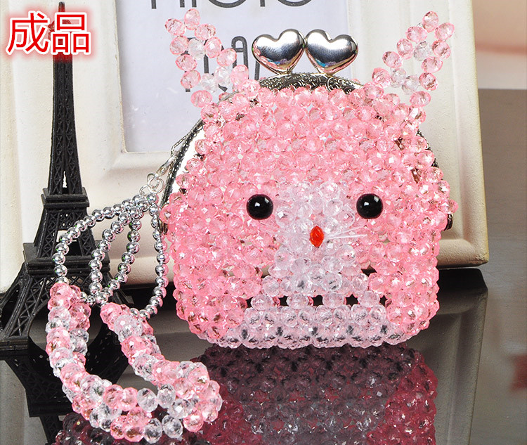 Serial bead gold bag finished coin change wallet lady hand with mini bag weaving creative bag