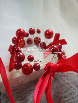 Creative red festive wedding bride bridesmaid sister group wrist flower Festival reception celebration bracelet flower