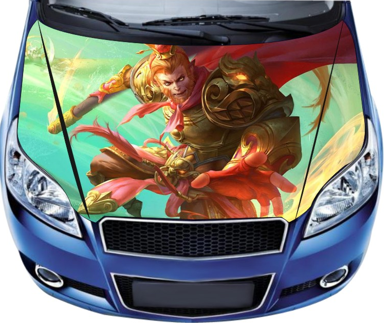 Custom car hood Engine Lid Sticker cartoon Body Personality Hood Spray-painted Car Sticker
