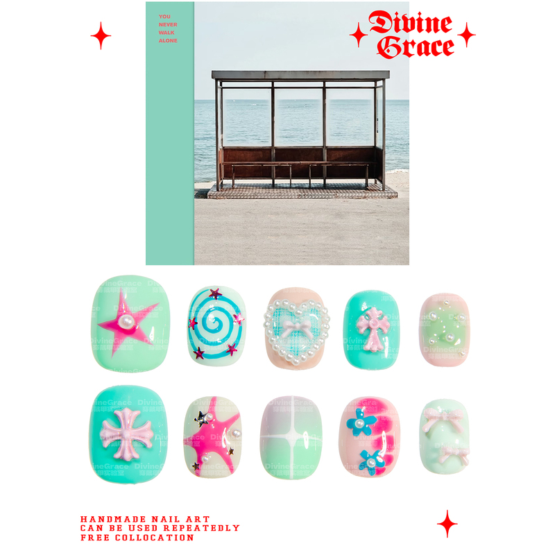 【Dg】Bts “Spring Day” Spring/Summer Fresh Style/High-Quality Handmade Wearable Nails/Original Nail Art