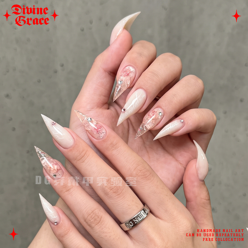 【Frozen Spring】Dragon Claw Beast Claw Dried Flower Summer New Nail Art/High-End Handmade Stunning Wearable Nails 【Frozen Spring】Dragon Claw Beast Claw Dried Flower Summer New Nail Art/High-End Handmade Stunning Wearable Nails