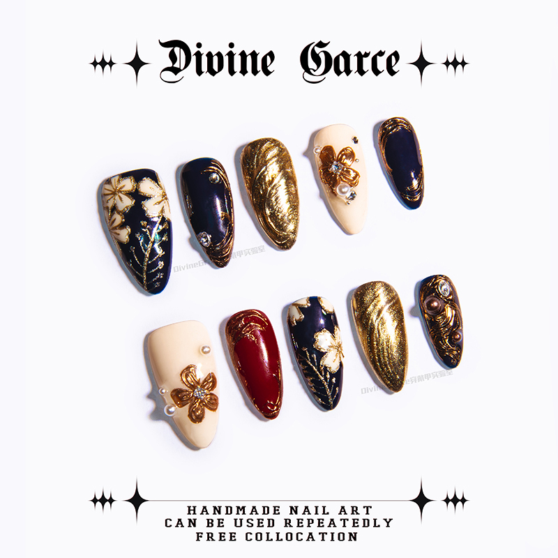 [Dg]” Retro Showa“Original Design High-End Handmade Wearable Manicure