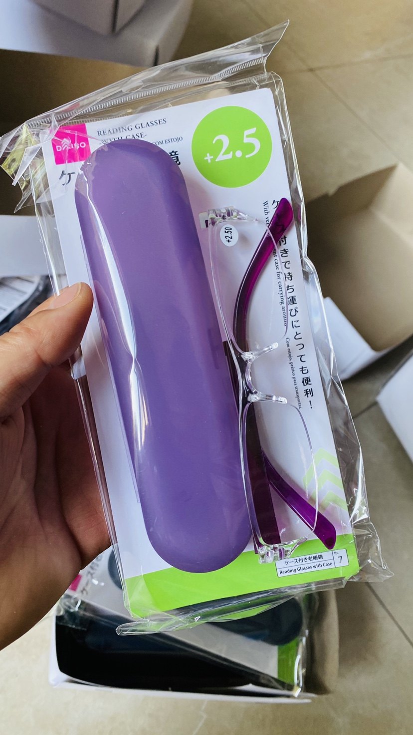 Japanese Grand Creation Daiso elderly aged flower glasses ultra light anti-fatigue portable old light glasses with box