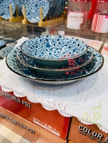 Japan Daiso Japanese style dining ceramic tableware Small soup bowl Blue and white porcelain bowl Japanese rice bowl Yutani life