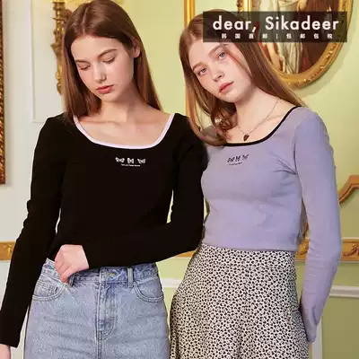 Korea direct mail LETTER FROM MOON butterfly square collar long sleeve T-shirt designer brand 20 Autumn Winter