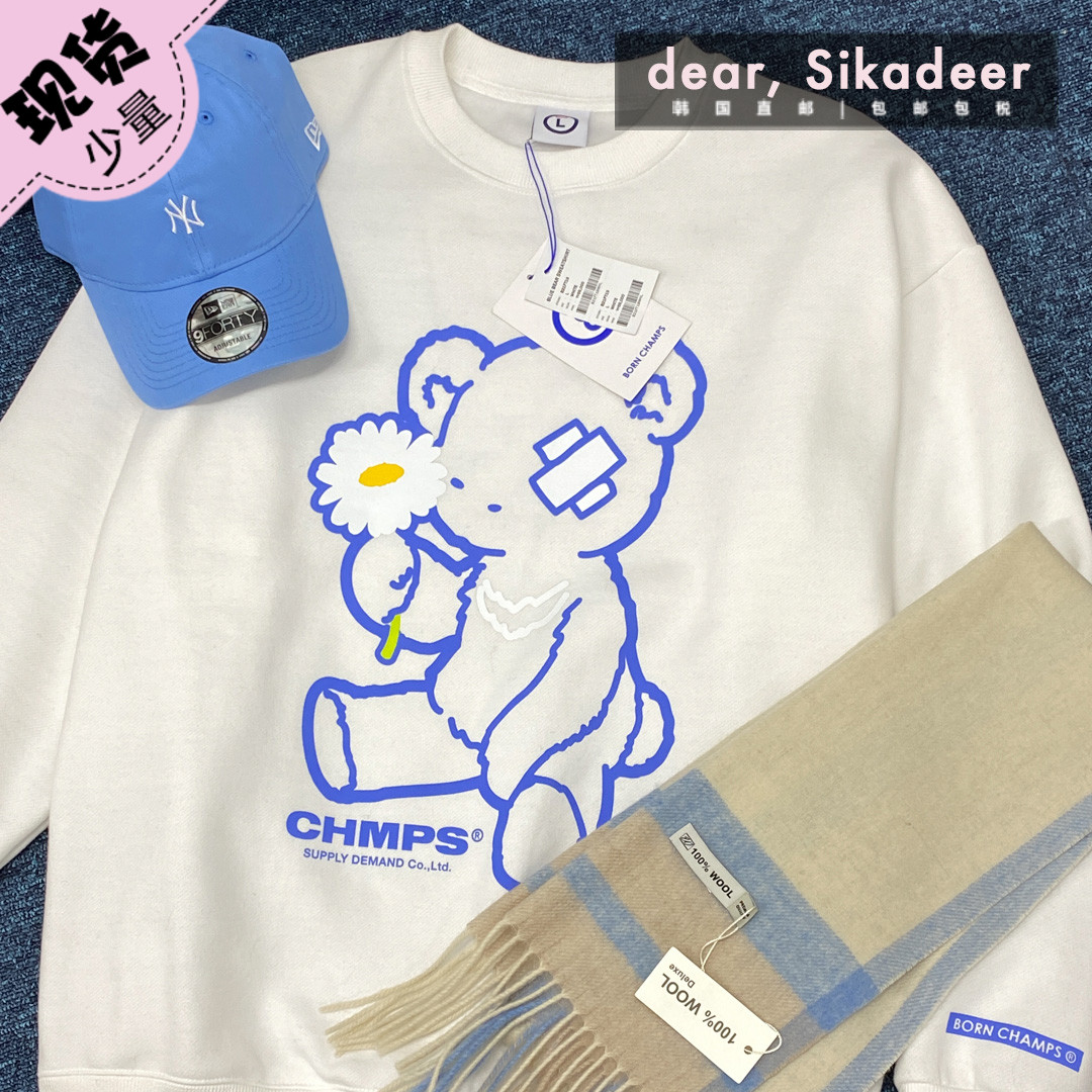 South Korean direct mail born champs daisies kung cotton T couple 21 autumn plus