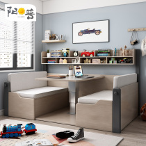 Nordic childrens bed tatami bed boy solid wood simple multifunctional bed desk bed integrated single bed saving space