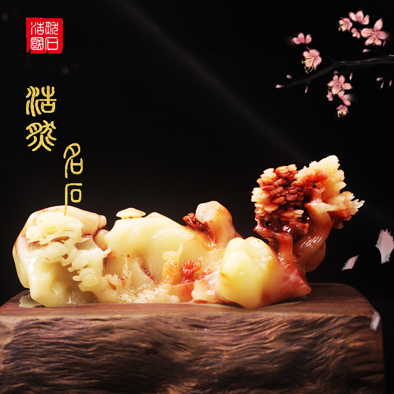 High-end Chinese Home Gift Pendulum office Living room Book room Landscapes Shoushan Stone Sculptures to Lead Customers