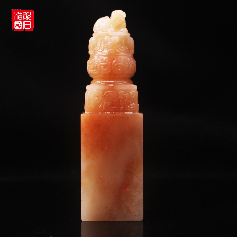 Susan Hibiscus Stone Ancient Beast's Seal Hem of Calligraphy Seal Pendulum button Calligraphy Seal Engraving Collection Book House Office Decoration Gift