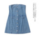 Denim tube ເທິງ summer ແລະດູໃບໄມ້ລົ່ນໃຫມ່ການຄ້າຕ່າງປະເທດຂອງແມ່ຍິງຄົນອັບເດດ: slim ດຽວເຕົ້ານົມແບບກາງ slimming 31832