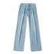 Lyocell denim ກາງເກງຂາກວ້າງ, ພາກຮຽນ spring ແລະ summer ຮູບແບບໃຫມ່ຂອງແມ່ຍິງທີ່ມີປຸ່ມ zipper ແອວສູງ, ຂາແຄບຊື່, trousers 33311