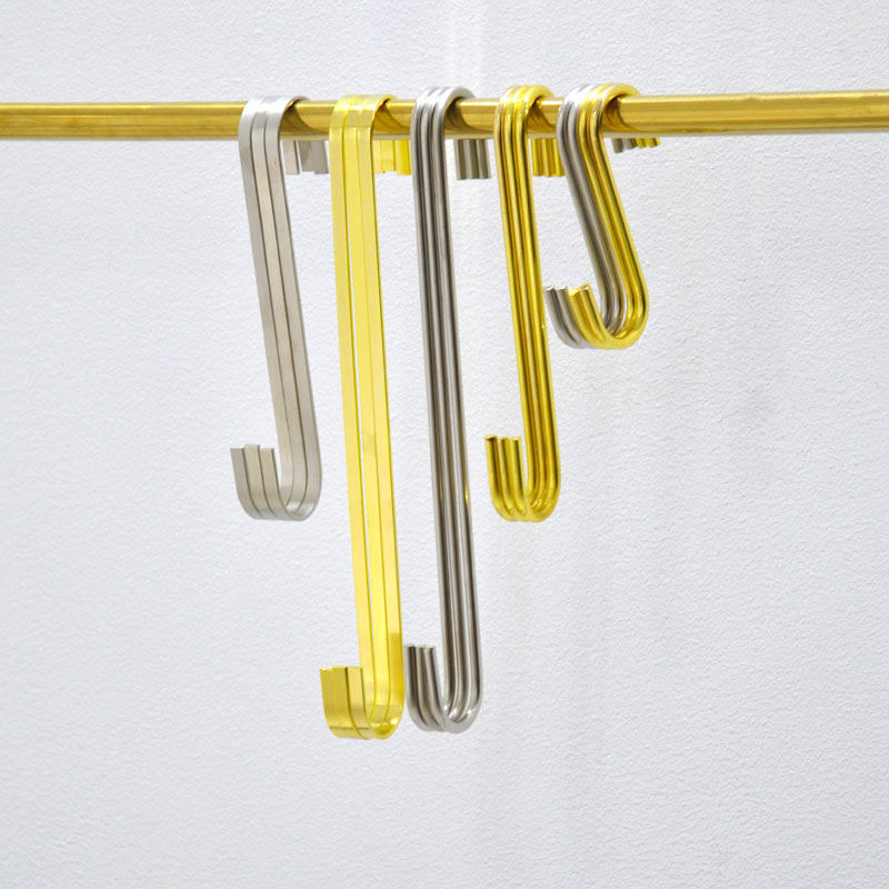 Clothing Store S Hooks Lengthened Rhombus Hung Clothes Hook Gold S Hooked Version Multifunction Hook Home Hook