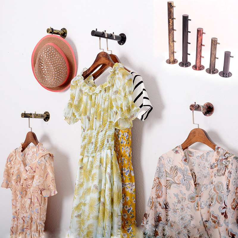 Clothing store hook on the wall point hanging extended black positive hanging hook Wall hanger display rack vintage coat hook