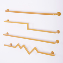  Clothing store wall display rack gold hanging womens clothing store hanger hanging childrens clothing wrought iron wall-mounted clothes rack