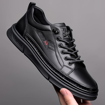 Men Shoes Wave Shoes 2021 new fall genuine leather 100 lap Inn shoes Mens leather shoes Mens Korean version Leisure shoe plate Shoe men