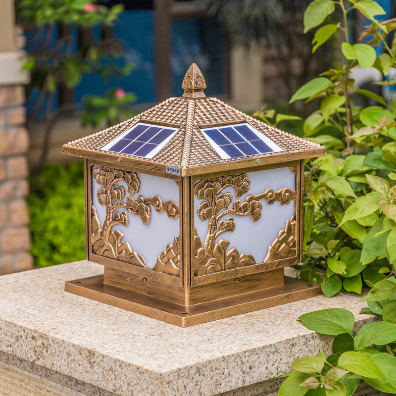 Solar Column Headlights Patio Wall Lamp Large Doorway Pillar Outdoor Waterproof Villa door pier Home ultra-bright electricity-Taobao