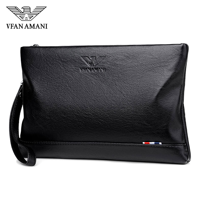 VFYWMANI men's handbag men's leather envelope bag business men's handbag light luxury casual fashion clip bag tide