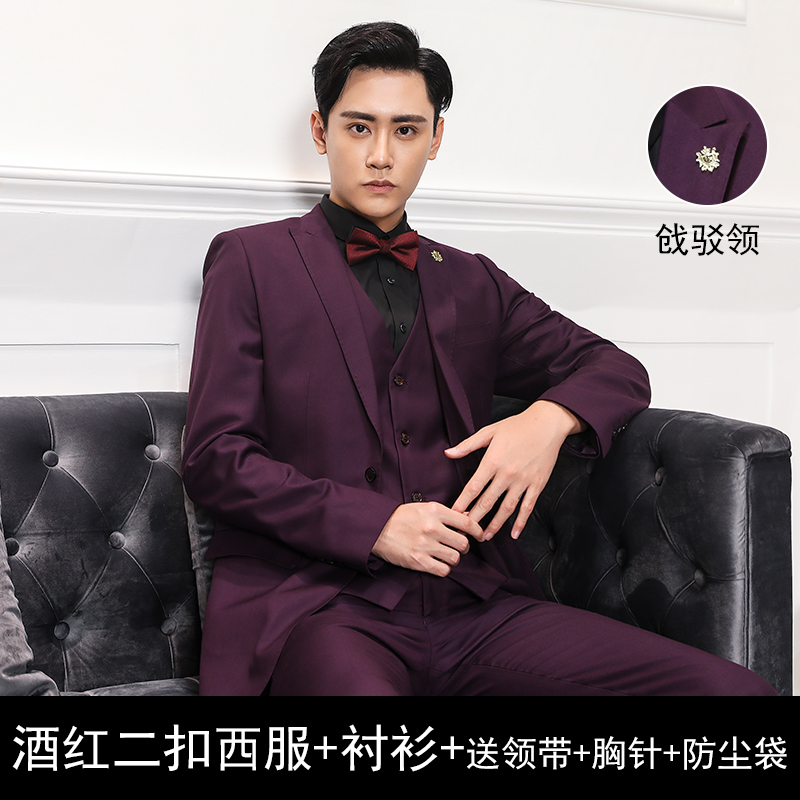 Suit nam Suit kinh doanh chuyên nghiệp ăn mặc nam chính ăn mặc phù hợp với Companion Lang Casual Suit Suit Đàn ông